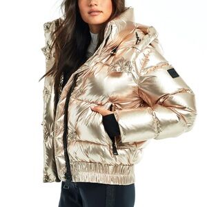 SAM. Metallic Gold Women's Puffer Jacket S